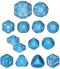 DCC Dungeon Crawl Classics Dice Set - Opaque Blue 14pc